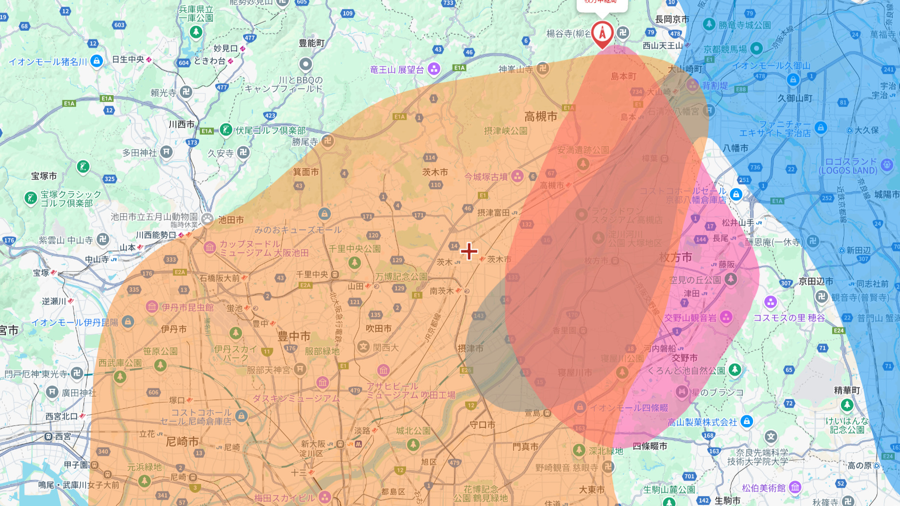 茨木市の電波事情
